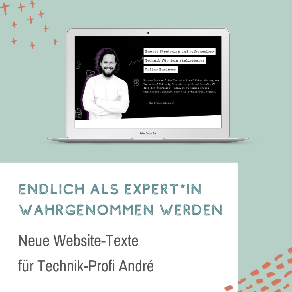 Blogbeitragsbild Vorher Nachher Websitetexte André